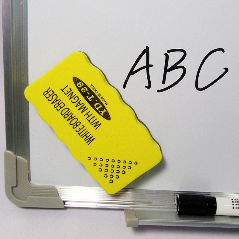 Cheap custom logo design soft handfeeling magnetic eraser for whiteboards EVA whiteboard black board eraser for office school